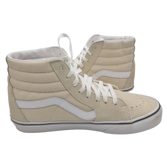 Vans SK8-HI Off White Cream Suede & Canvas High Top Lace Up Sneakers - Picture 6 of 13